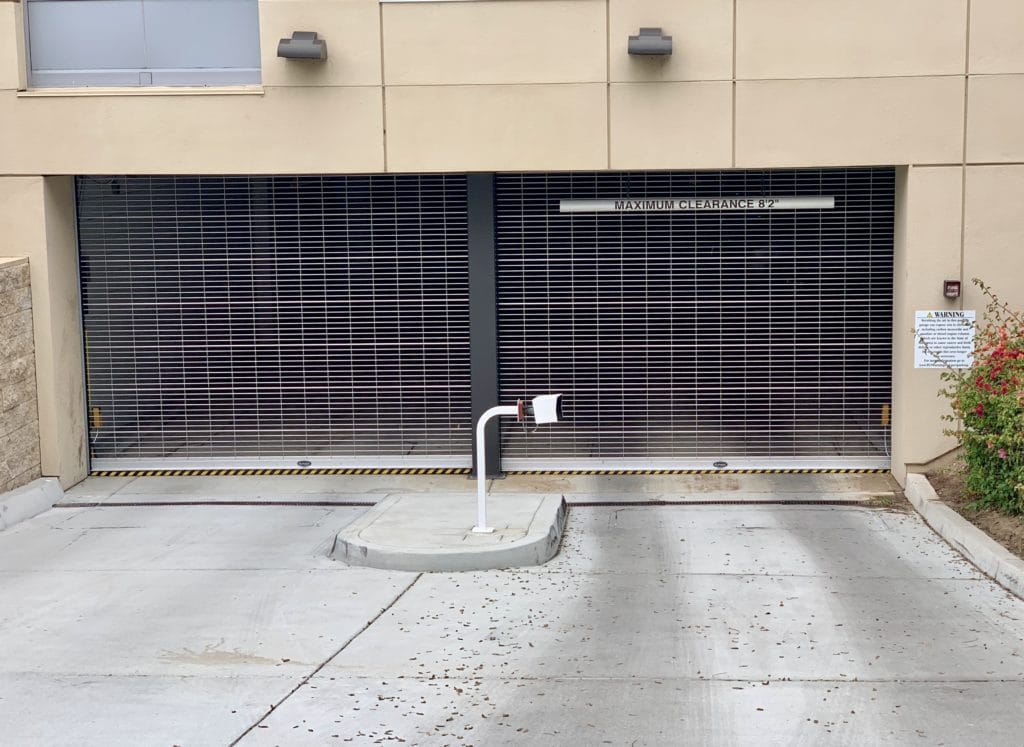 Parking garage security grille